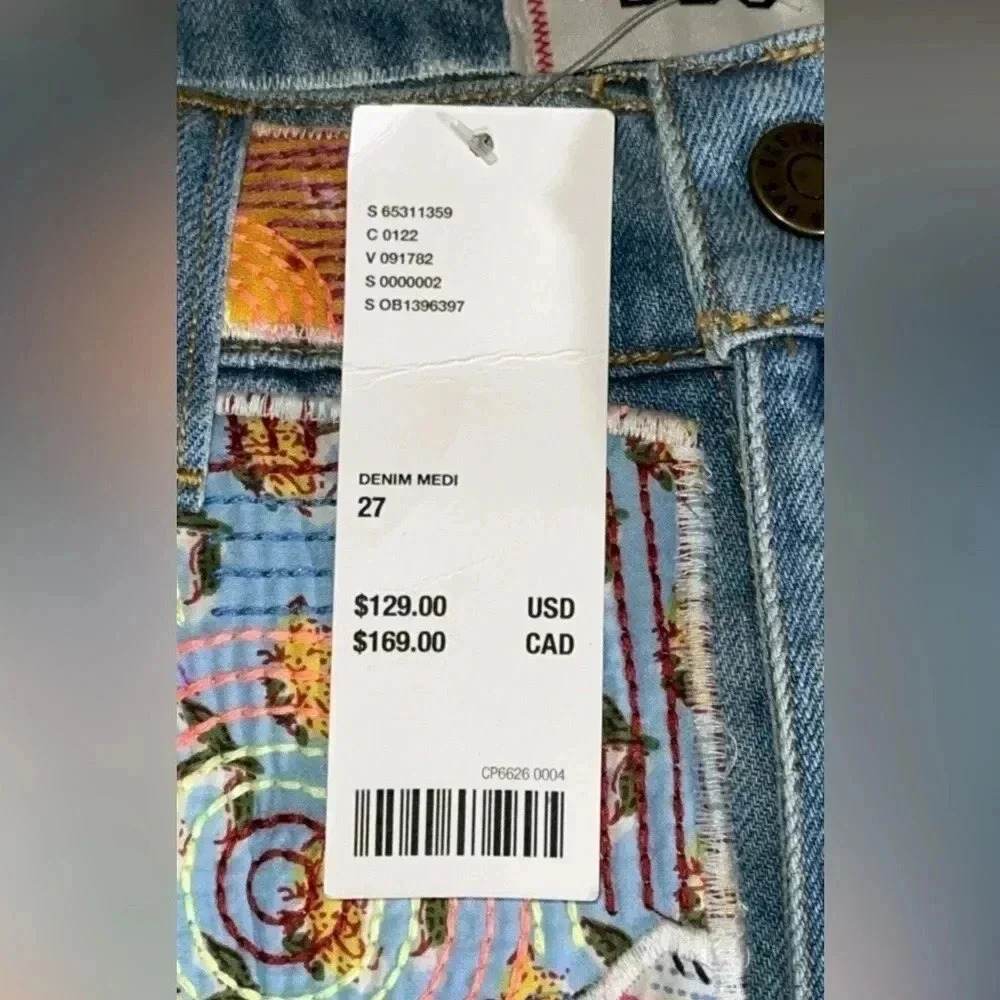 NWT $129 URBAN OUTFITTERS BDG WOMEN’S EMBROIDERED DENIM MEDI SIZE 27 - Picture 14 of 14